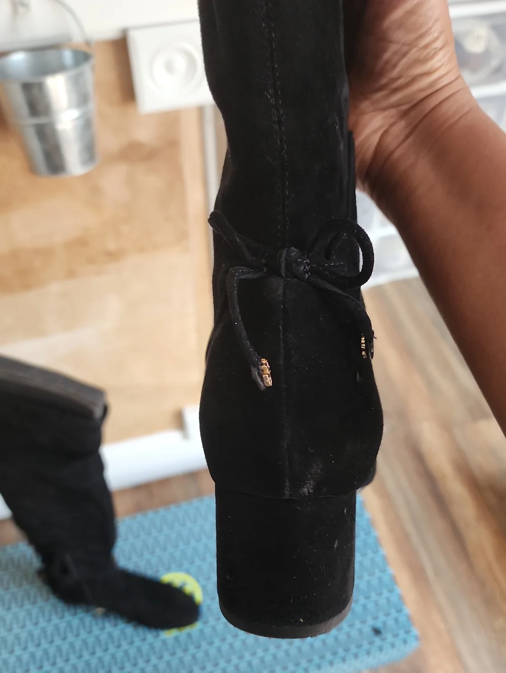 Women's Over-the-Knee Black Suede Boots Tory Burch